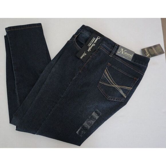Natural Reflections Women Sz 16P Dark Wash Classic Straight Comfort Stretch Jean - Picture 6 of 7